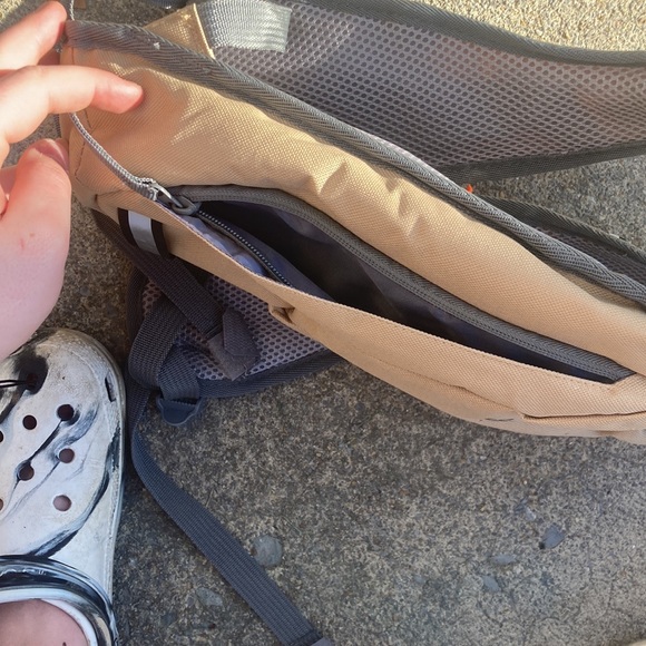 Tan and gray Gulch hiking backpack never been used. Smoke free home. - Picture 3 of 4